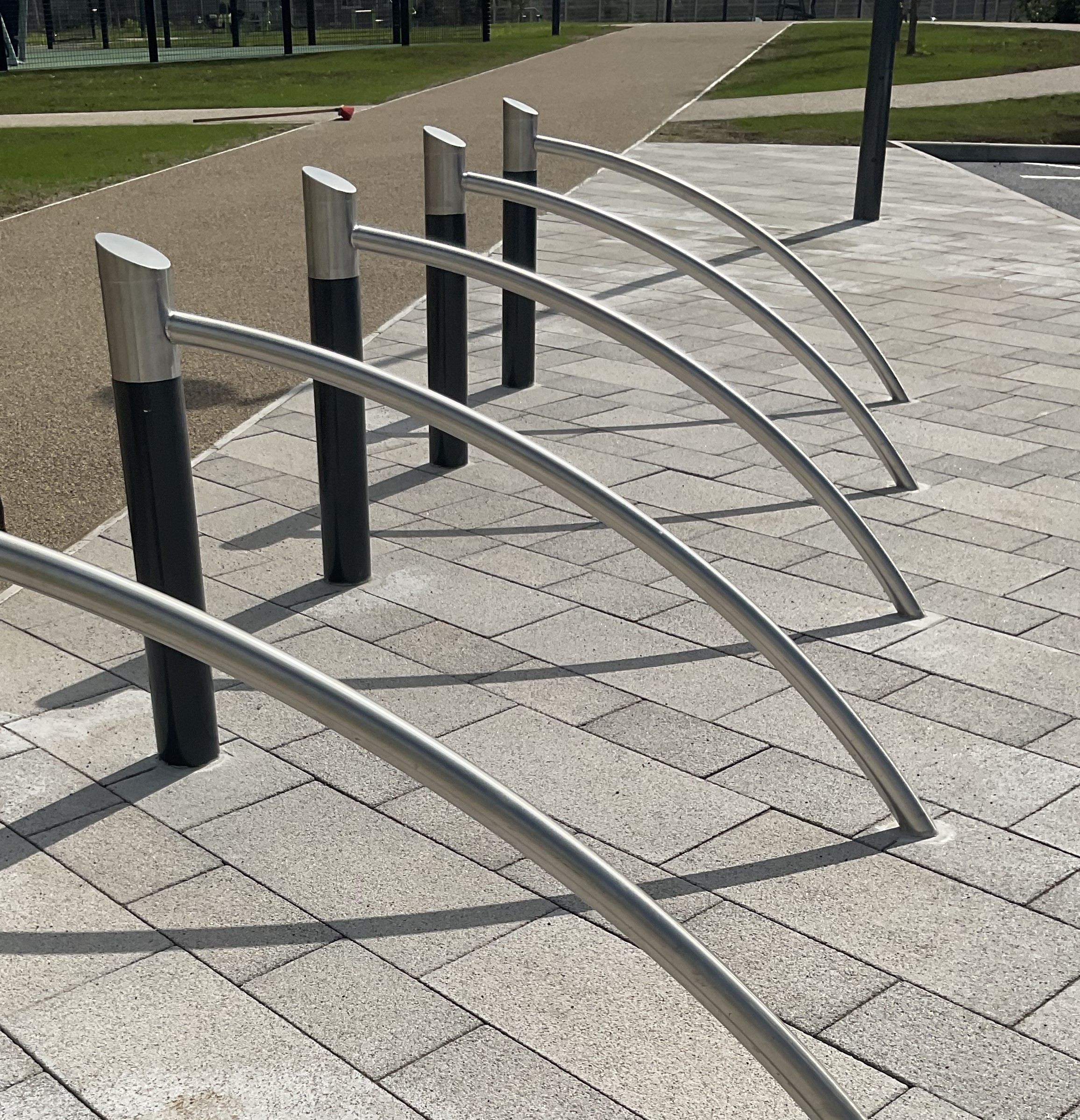 Image a typical steel cycle stand
